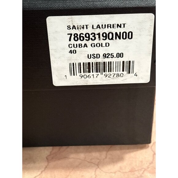 Saint Laurent Carolyn Slipper in Cuba Gold 40 With Box Womens Satin Flats - Picture 13 of 15